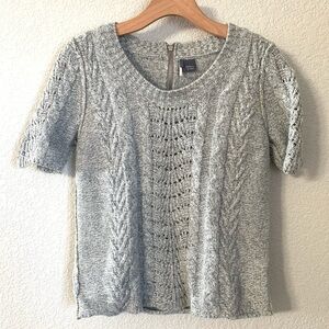 Sparkle & Fade Short Sleeve Glitter Sweater Sz L
